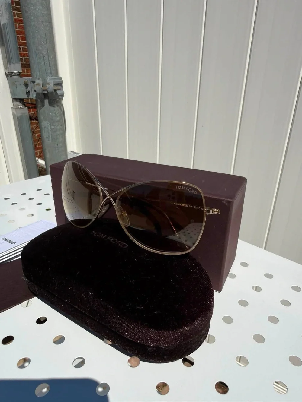 Tom Ford Women's Collette Brown Gradient Aviator Sunglasses NEW